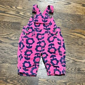 Flower corduroy Pattern Lined Overalls